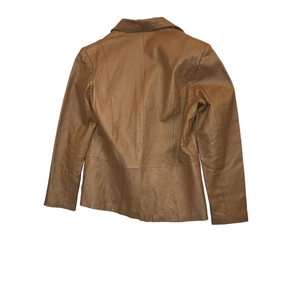 Chadwick's Brown Genuine Leather Jacket SIZE 4P NWT - Picture 5 of 14